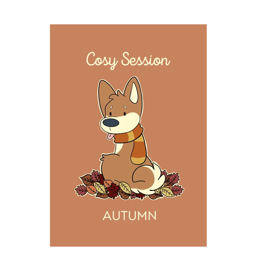 White Autumn A4 Dog Print Shiba Inu