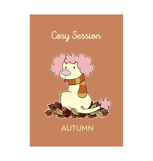 White Autumn A4 Dog Print Poodle