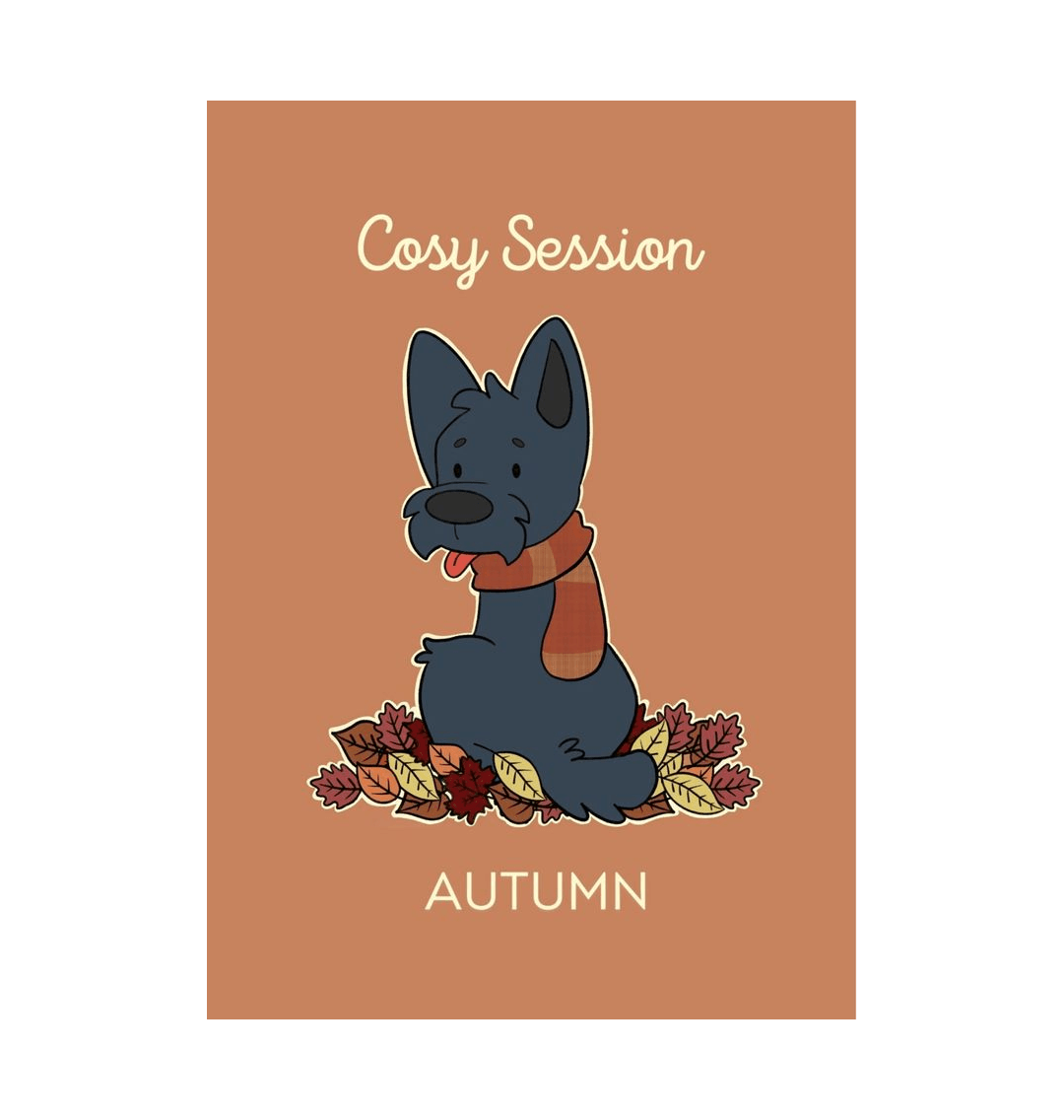 White Autumn A4 Dog Print Scottie