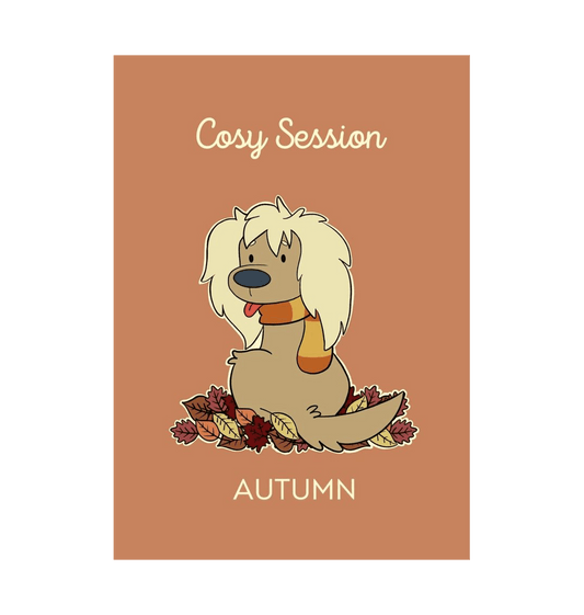 White Autumn A4 Dog Print  Afghan Hound