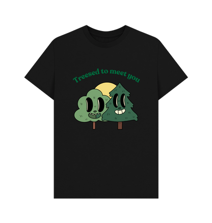 Black \u2018Treesed To Meet You\u2019 organic cotton t-shirt