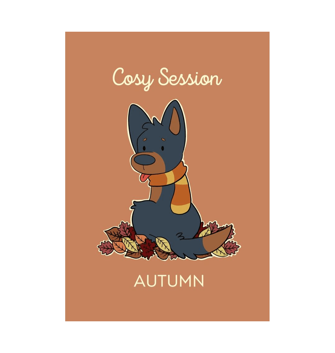 White Autumn A4 Dog Print Doberman