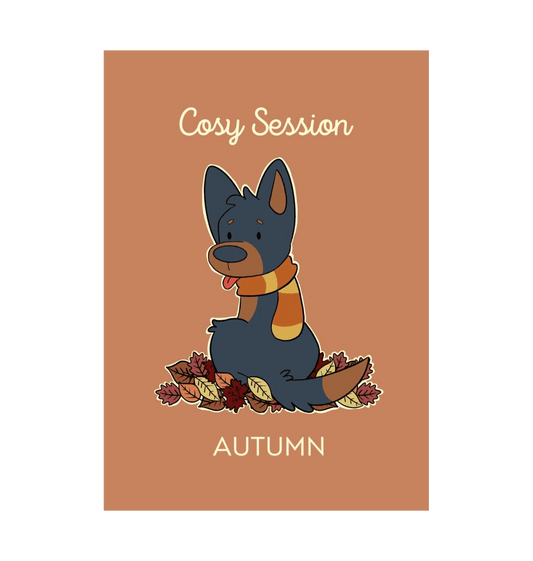 White Autumn A4 Dog Print Doberman