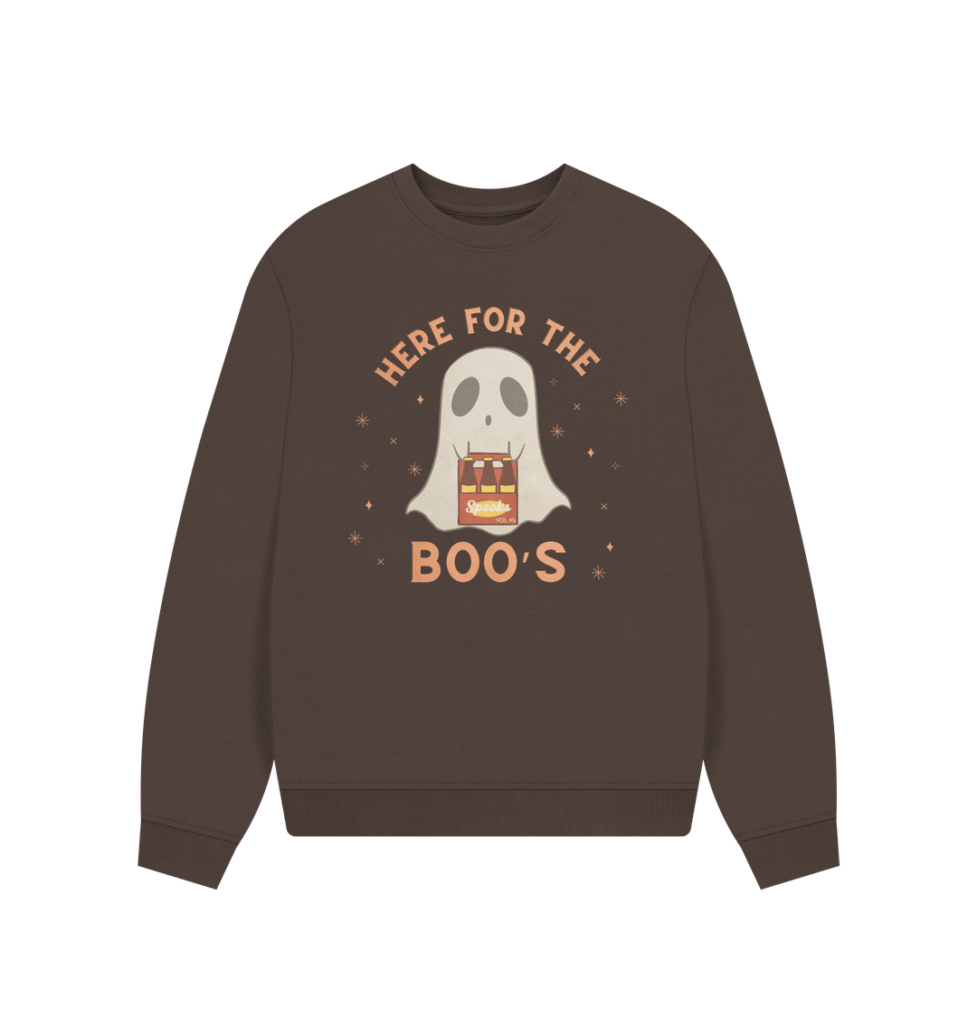 Chocolate \u2018Here for the Boos\u2019 Organic Cotton Jumper