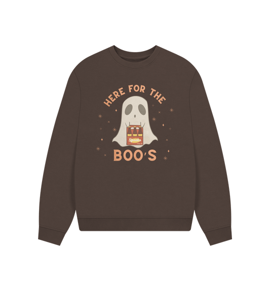 Chocolate \u2018Here for the Boos\u2019 Organic Cotton Jumper