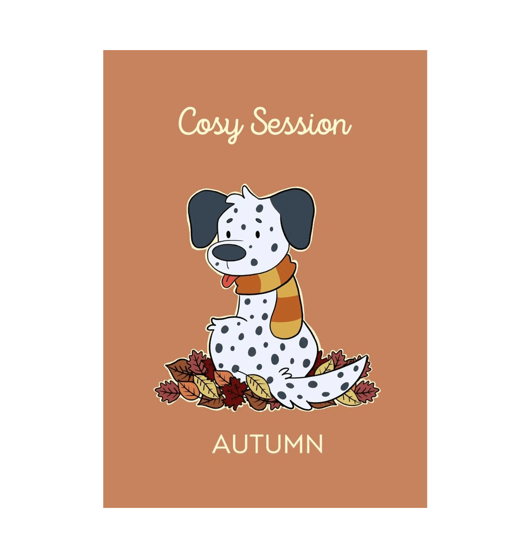 White Autumn A4 Dog Print  Dalmatian