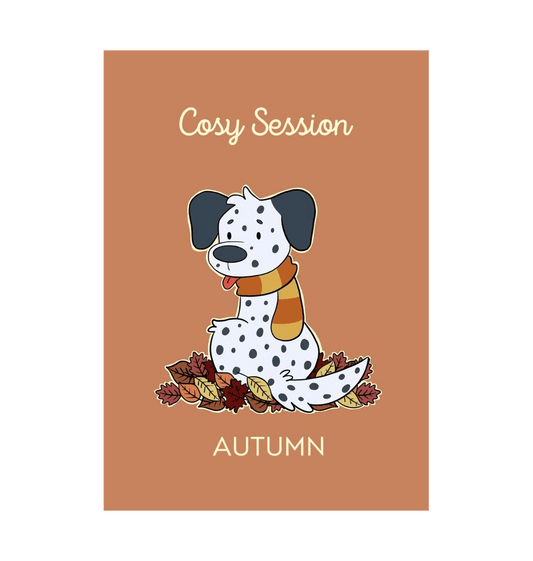 White Autumn A4 Dog Print  Dalmatian