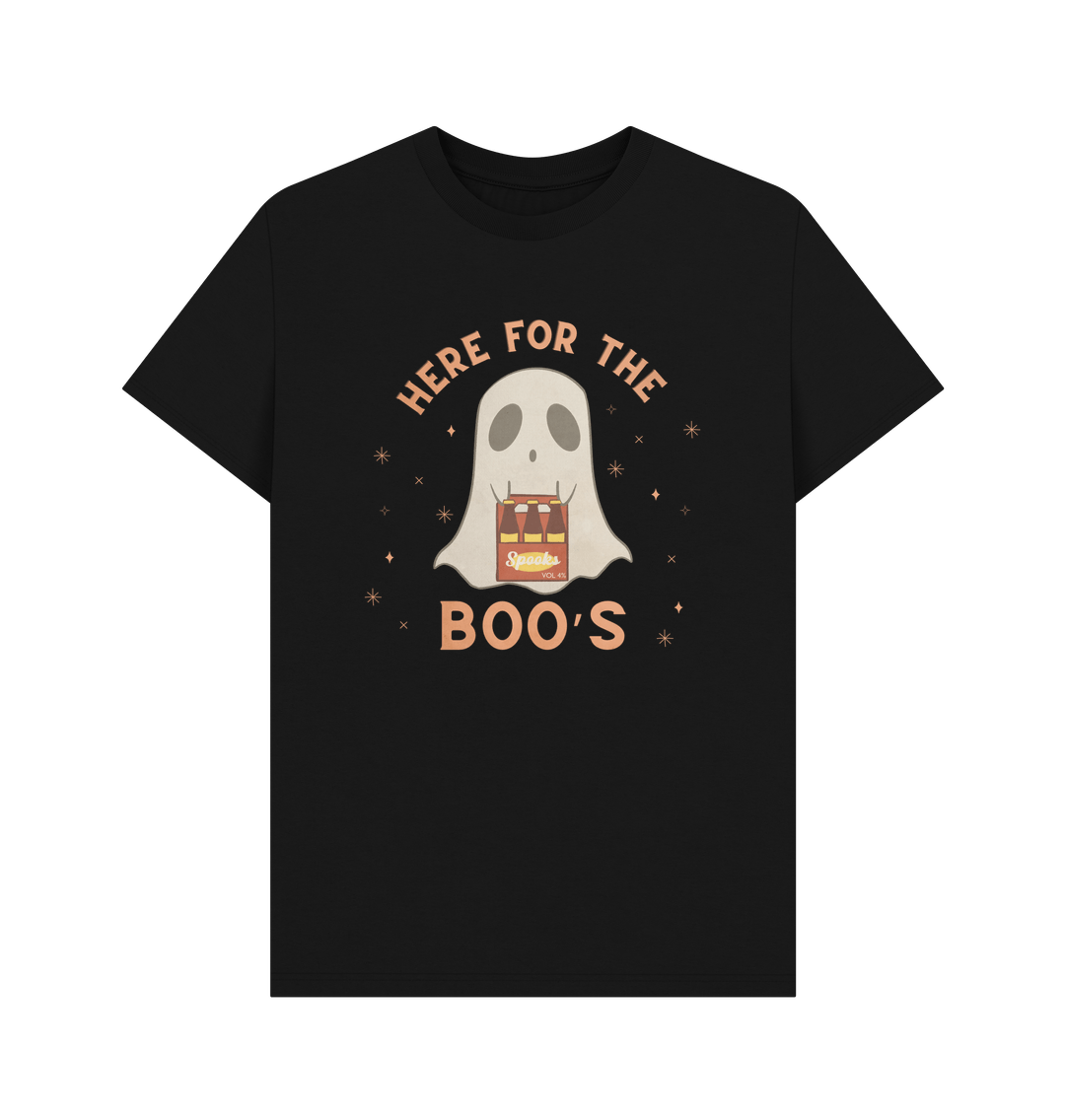 Black \u2018Here for the Boos\u2019 Organic cotton T-shirt