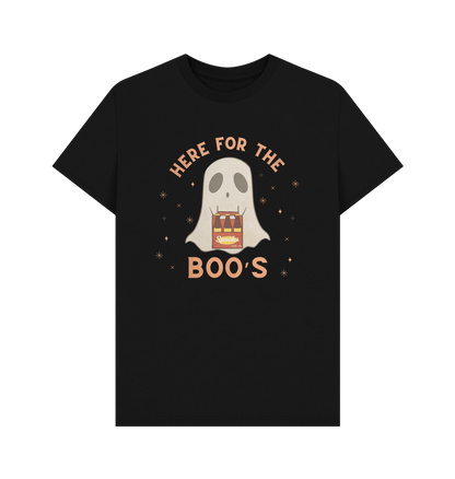 Black \u2018Here for the Boos\u2019 Organic cotton T-shirt