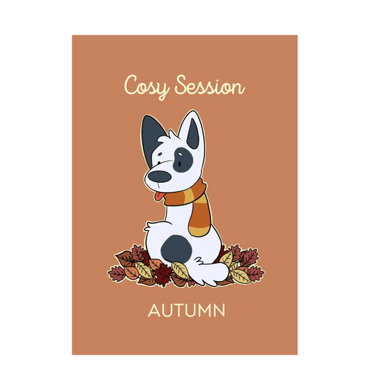 White Autumn A4 Dog Print Bull Terrier