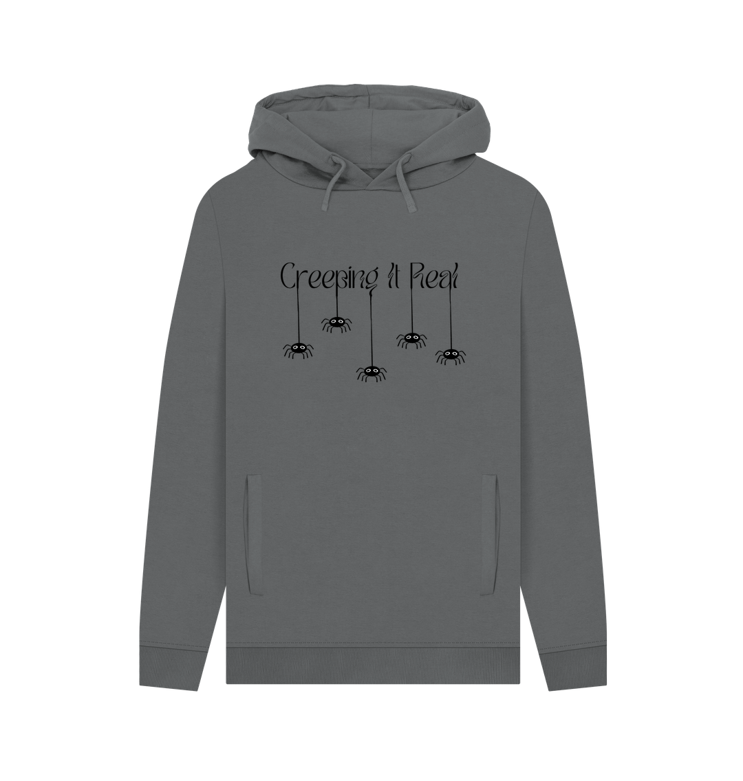 Slate Grey \u2018Creeping it Real\u2019 Organic Cotton Hoodie