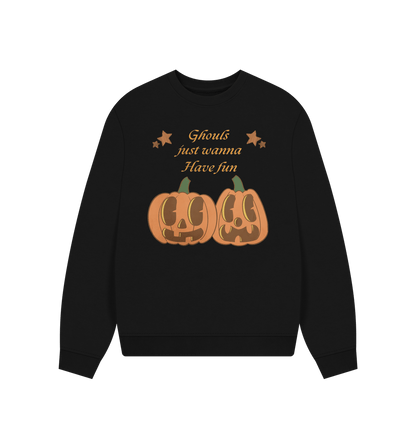 Black \u2018Ghouls just wanna have fun\u2019 Organic Cotton Jumper