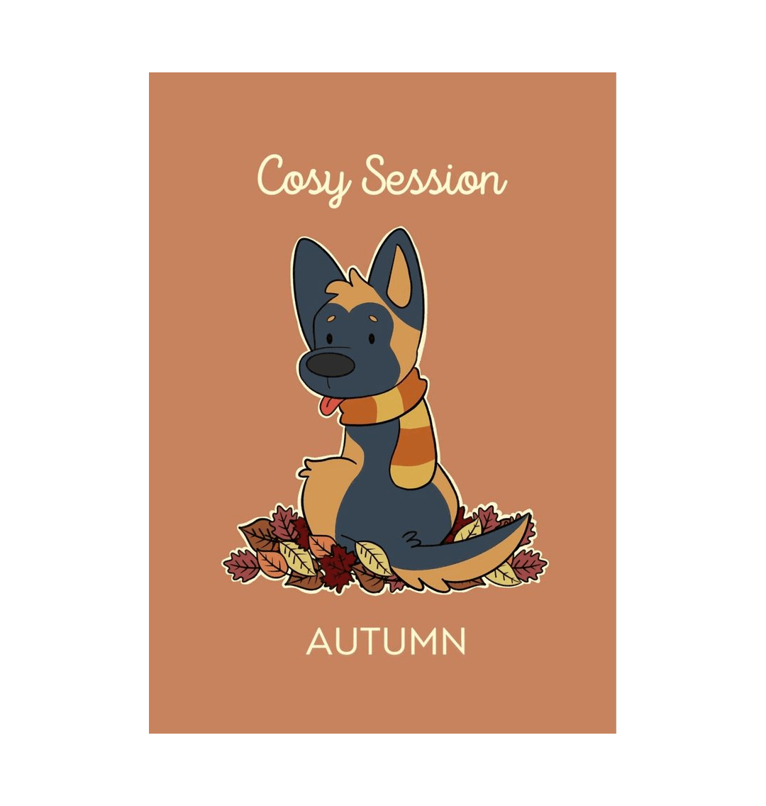 White Autumn A4 Dog Print German Shepard