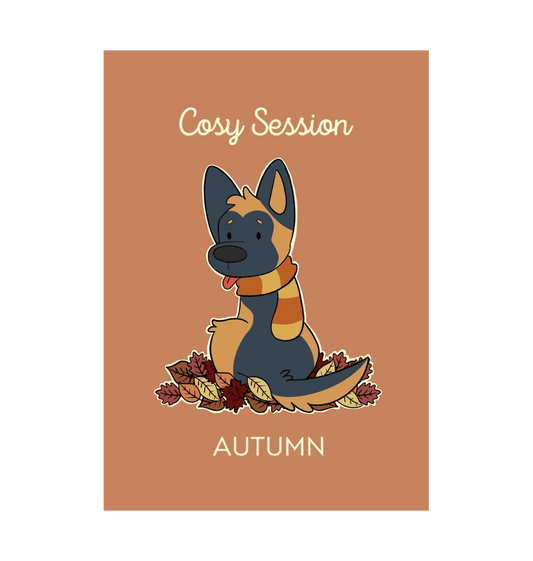 White Autumn A4 Dog Print German Shepard