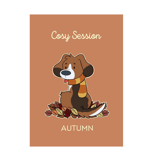 White Autumn A4 Dog Print Beagle