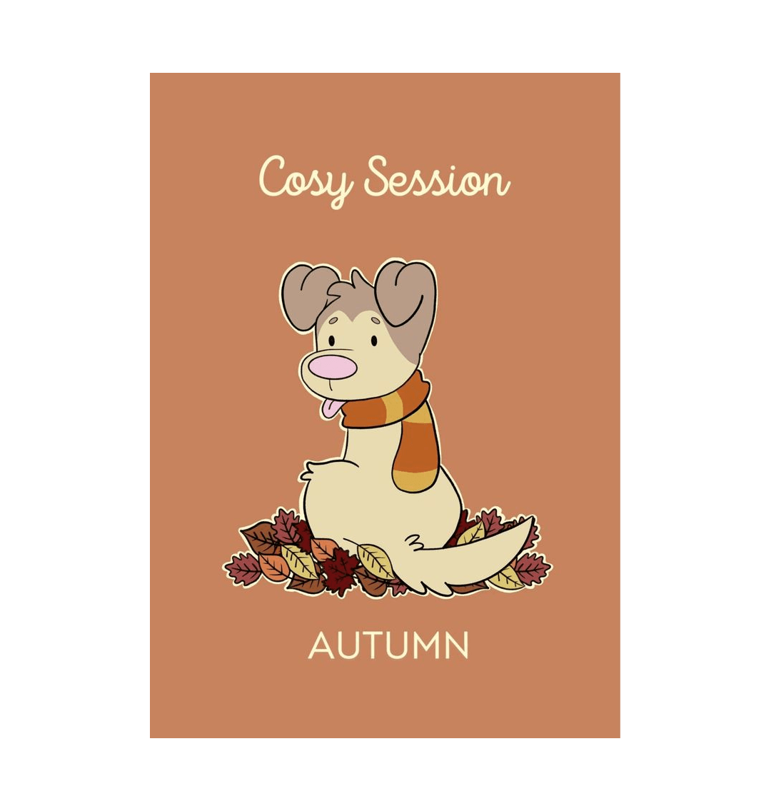 White Autumn A4 Dog Print  Sheltie