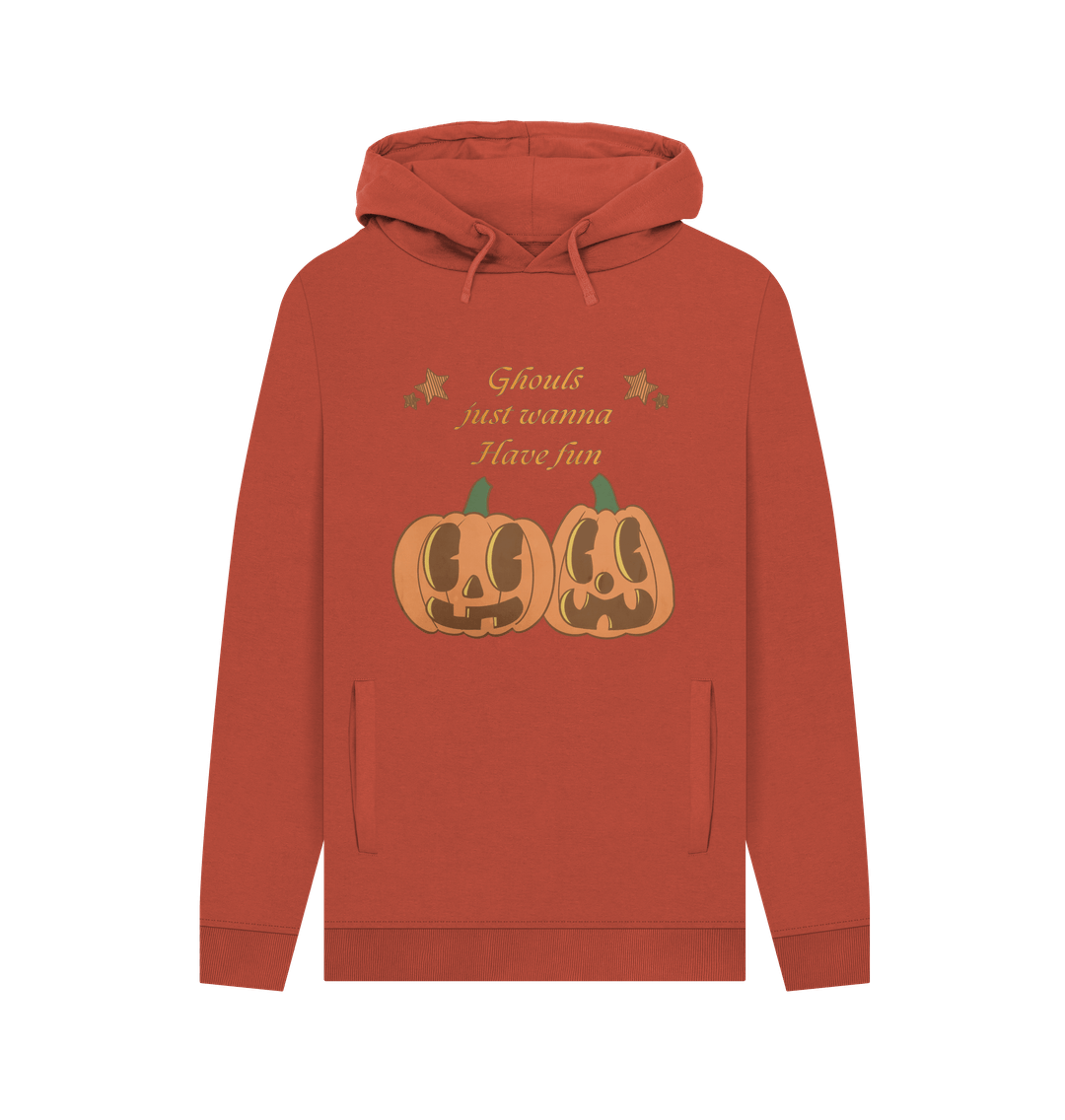 Rust \u2018Ghouls just wanna have fun\u2019 Organic Cotton Hoodie