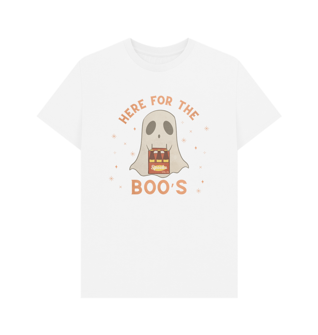 White \u2018Here for the Boos\u2019 Organic cotton T-shirt