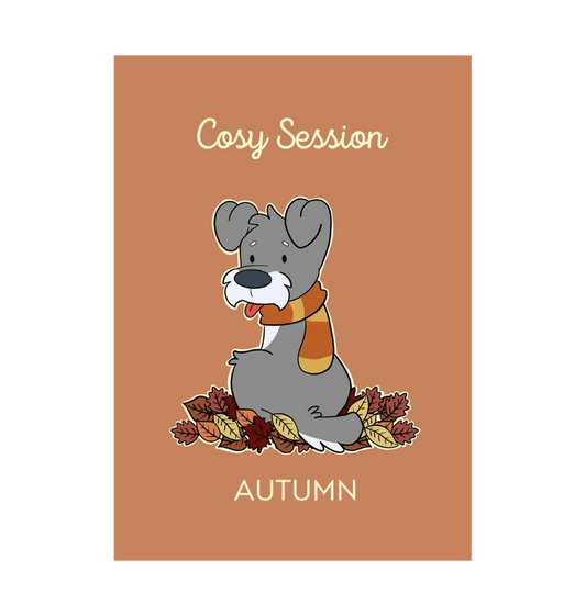 White Autumn A4 Dog Print  Schnauzer