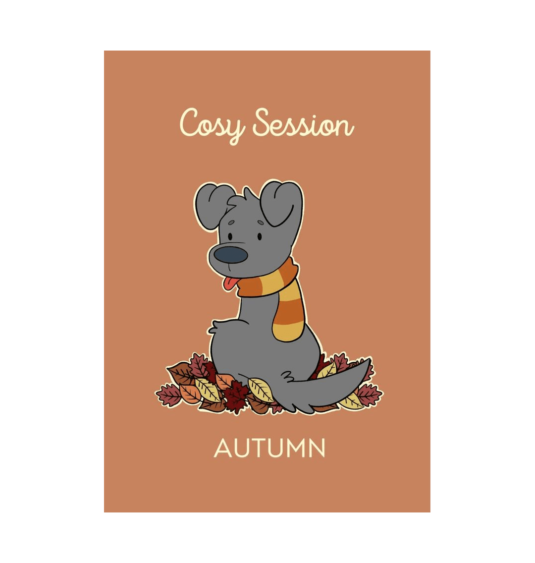 White Autumn A4 Dog Print Staffie