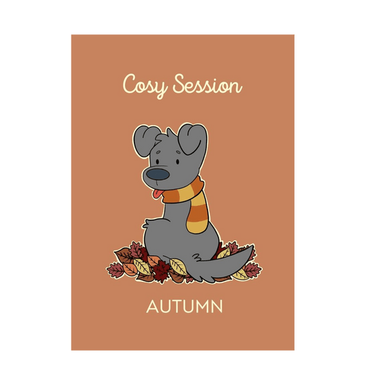 White Autumn A4 Dog Print Staffie