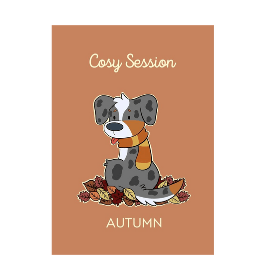 White Autumn A4 Dog Print  Australian Shepard