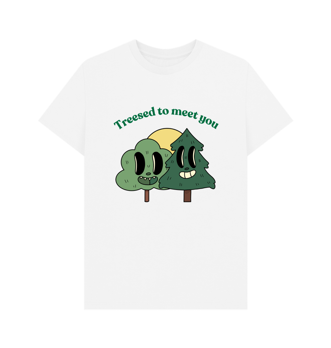 White \u2018Treesed To Meet You\u2019 organic cotton t-shirt