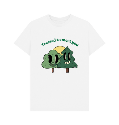 White \u2018Treesed To Meet You\u2019 organic cotton t-shirt