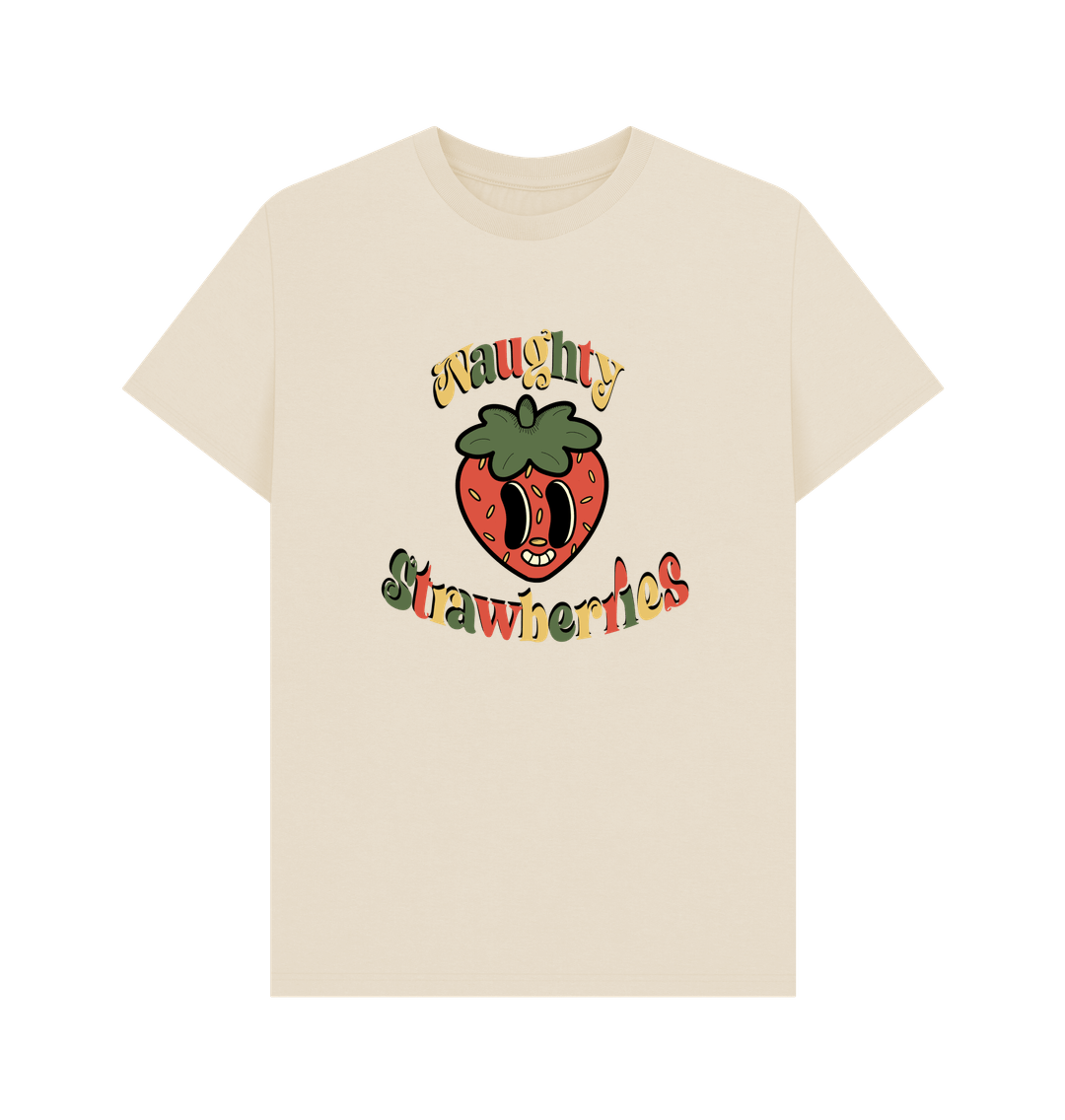 Oat \u2018Naughty Strawberries\u2019 Large print organic cotton t-shirt