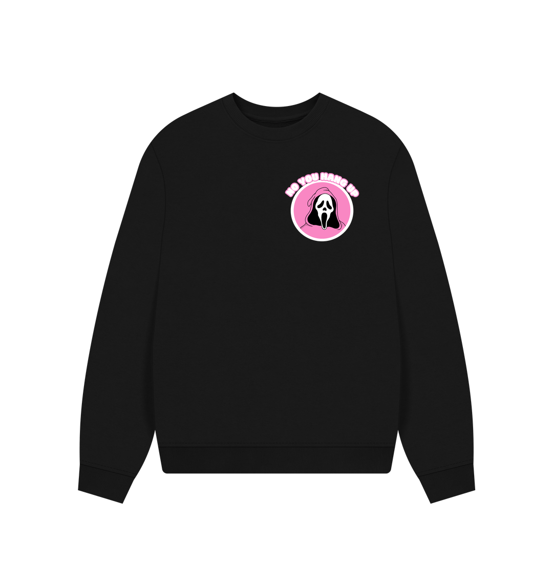 Black \u2018No You Hang Up\u2019 Scream Inspired Organic Cotton Jumper