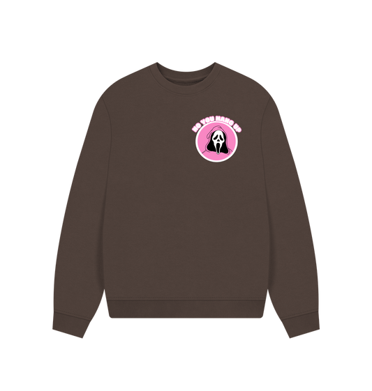 Chocolate \u2018No You Hang Up\u2019 Scream Inspired Organic Cotton Jumper